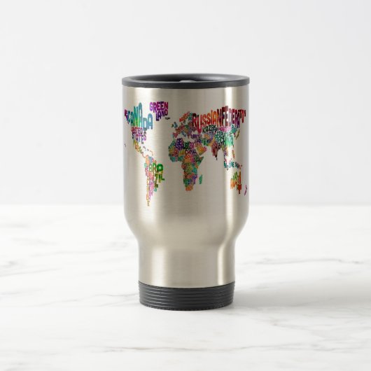 Mug De Voyage Configuration de texte du monde (Centre)