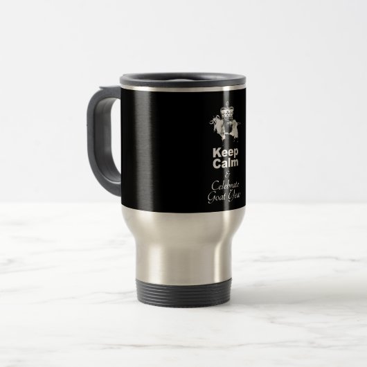 Mug De Voyage Conserver le calme et célébrer la chèvre année TM2 (Devant gauche)