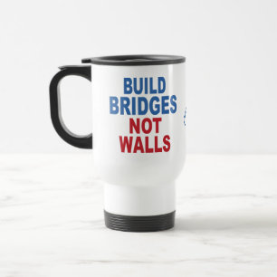 Mug De Voyage "Construire des ponts non des murs", nom personnal