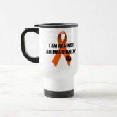 Mug De Voyage Contre le ruban orange de conscience de cruauté (Gauche)