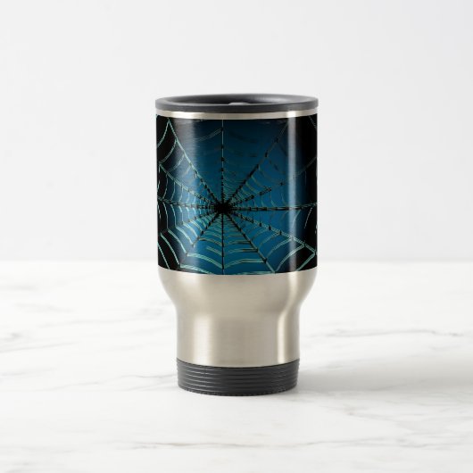 Mug De Voyage Cool Blue Spider Web (Centre)