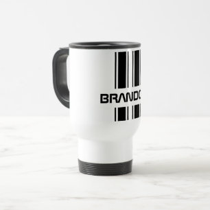 Mug De Voyage Cool Personnalisé Noir Et Blanc Course Auto Sport
