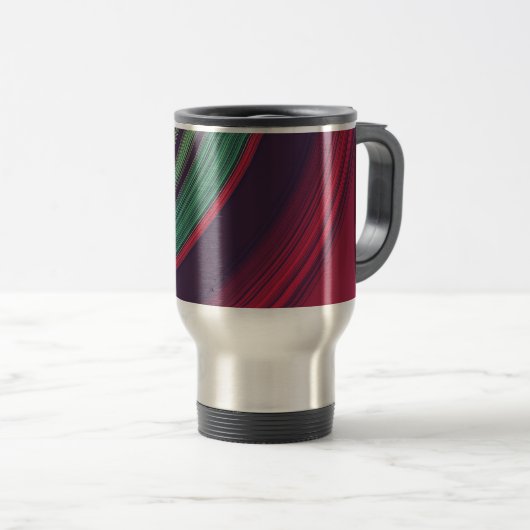 Mug De Voyage Cool Retro Abstract Record Grooves Pattern (Devant droit)