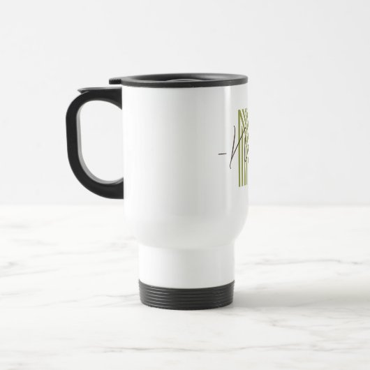 Mug De Voyage Cool spécial initial Monogramme vert olive (Gauche)