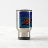 Mug De Voyage Coq et poules arc-en-ciel, bleu électrique (Centre)