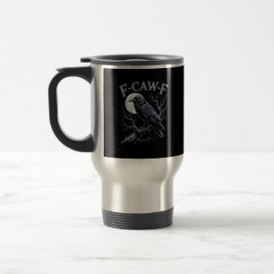 Mug De Voyage Corbeau F-Caw-F Oiseau Drôle Lune Gothique Humour