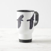 Mug De Voyage Corbeau noir volant gothique, celtique, Wiccan (Devant droit)
