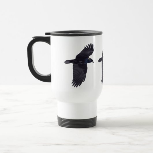 Mug De Voyage Corbeau noir volant gothique, celtique, Wiccan (Gauche)