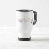 Mug De Voyage Corde de SENSIBILISATION avec fleurs abstraites (Devant droit)