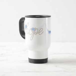 Mug De Voyage Corde HOPE avec texte et marguerites bleues