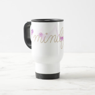 Mug De Voyage Corde MINDFUL avec fleurs abstraites roses