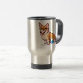 Mug De Voyage Corgi de hippie (Devant droit)