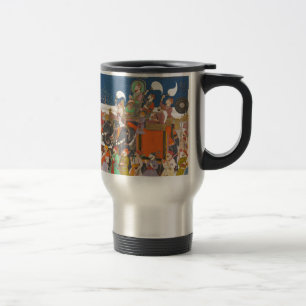 MUG DE VOYAGE CORTÈGE ROYAL ANTIQUE D'ÉLÉPHANT DE L'INDE