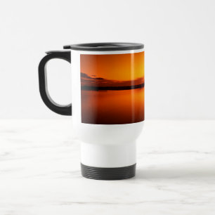 Mug De Voyage Coucher de soleil, bateau d'aviron Silhouette-1649