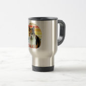 Mug De Voyage Coucher de soleil rétro Calico Moggy Chat (Devant droit)