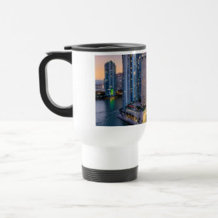 Mug De Voyage Coucher de soleil sur la ligne d'horizon de Miami