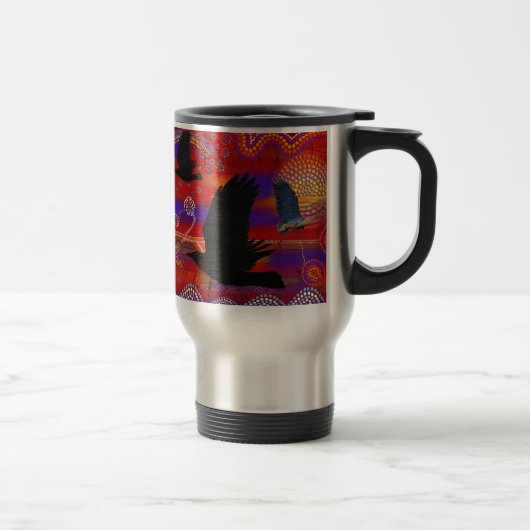 Mug De Voyage Coucher de soleil sur le lac Wendouree Art aborigè (Droit)