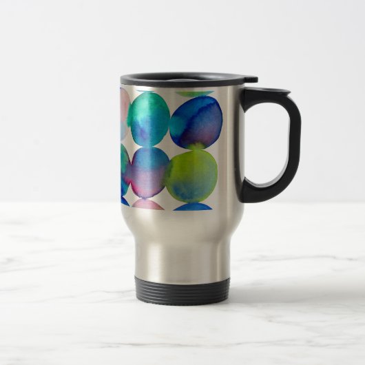 Mug De Voyage Couleur cool bleu aquarelle art abstrait (Droit)