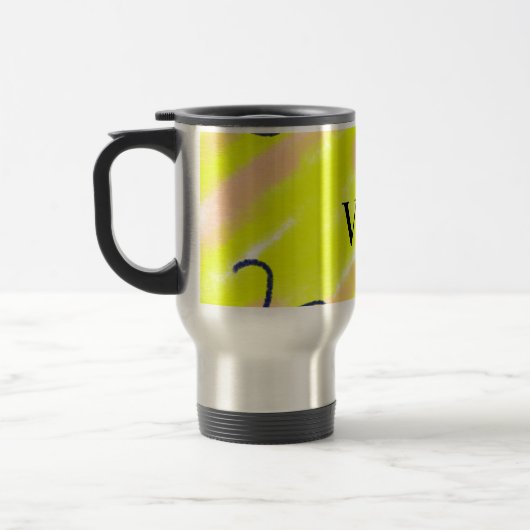 Mug De Voyage Couleur unie simple ajouter un nom texte monogramm (Gauche)