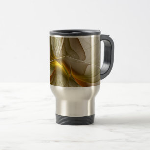 Mug De Voyage Couleurs de métaux précieux, art fractal abstrait