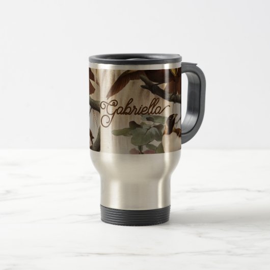 Mug De Voyage Coupe 40 oz avec poignée, Coupe en acier inoxydabl (Devant droit)