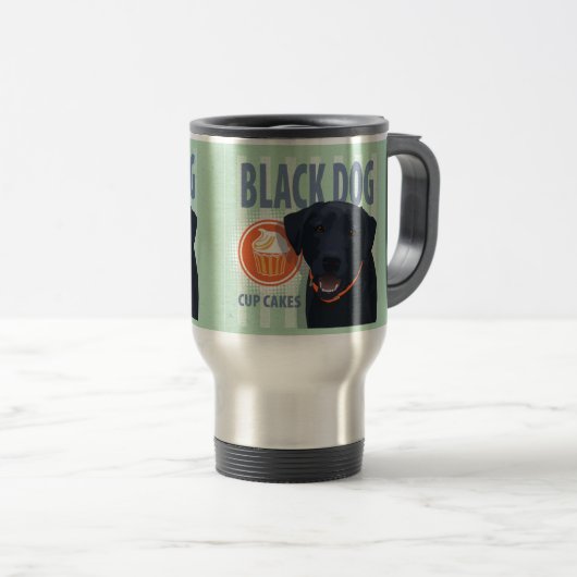 Mug De Voyage Coupe de chien noir (Devant droit)