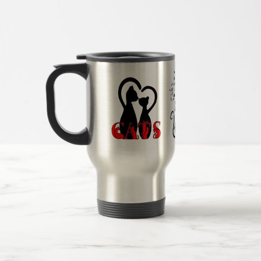 Mug De Voyage Couple Chats à la maison (Gauche)