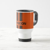 Mug De Voyage Couple noir foncé Orange noir course sport bande (Devant droit)