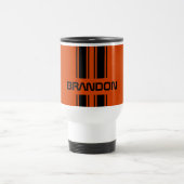 Mug De Voyage Couple noir foncé Orange noir course sport bande (Centre)