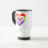 Mug De Voyage Couples à l'intérieur de la All Love Pride Coeur (Devant gauche)
