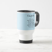 Mug De Voyage Courage bleu clair Bible Verset Nom personnalisé S (Devant droit)