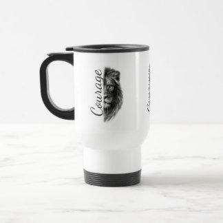 Mug De Voyage Courage Lion Artistic Minimal T-Shirt-Thermal Tumb