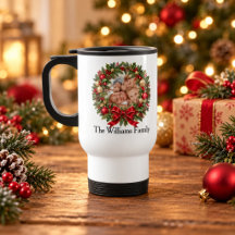 Couronne de Noël personnalisée avec photo de famil