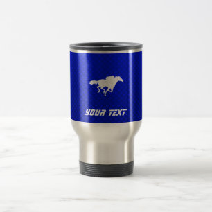 Mug De Voyage Course de chevaux bleue