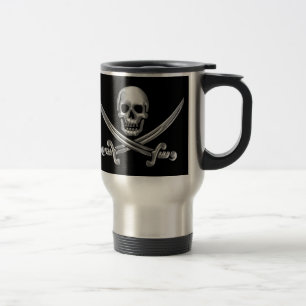 Mug De Voyage Crâne d'argent et épées croisées