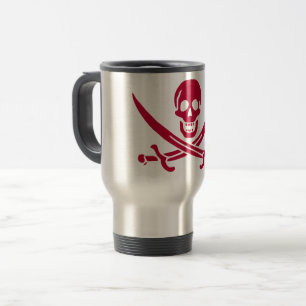 Mug De Voyage Crâne et épées de Crimson Drapeau pirate de Calico