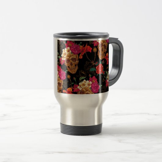 Mug De Voyage crâne floral (Devant droit)