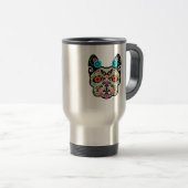 Mug De Voyage Crâne Frenchie de sucre (Devant droit)