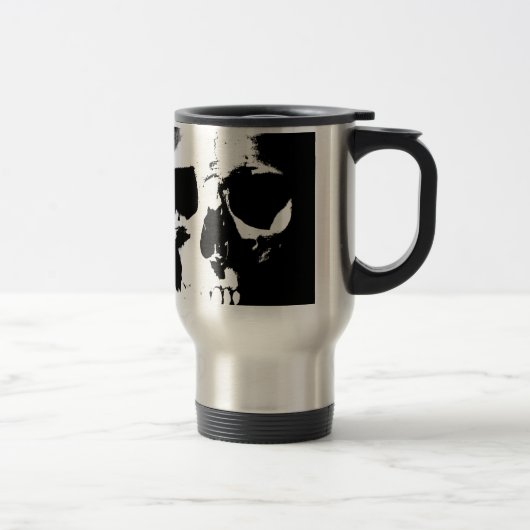 Mug De Voyage Crâne noir et blanc (Droit)