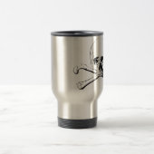 Mug De Voyage Crâne noir et blanc et os (Centre)