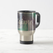 Mug De Voyage Cravate-teinture violet vert peint Aquarelle dans (Devant droit)