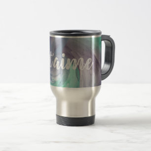 Mug De Voyage Cravate-teinture violet vert peint Aquarelle dans