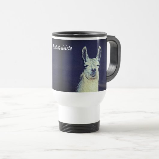 Mug De Voyage Crayon Art numérique visage Llama Personnalisé (Devant droit)