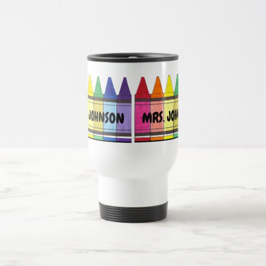 Mug De Voyage Crayons arc-en-ciel Professeur d'art à l'école (Centre)