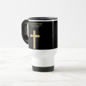 Mug De Voyage Croix chrétienne de foi d'or avec l'énonciation (Devant gauche)