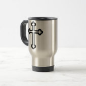 Mug De Voyage Croix chrétienne noire (Devant gauche)