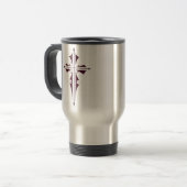 Mug De Voyage Croix chrétienne violette (Devant gauche)
