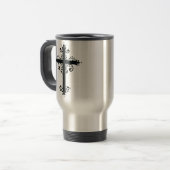 Mug De Voyage Croix de religion avec un ornement (Devant gauche)