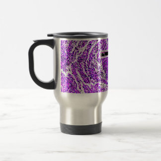 MUG DE VOYAGE CROIX NOIRE ET ROSE AVEC ARRIÈRE - PLAN VIOLET