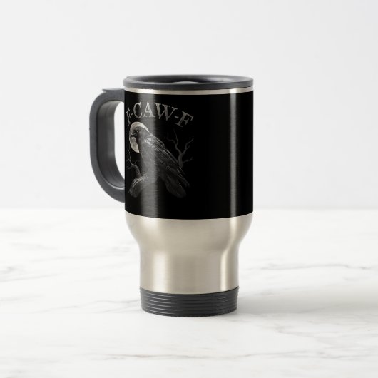 Mug De Voyage Crow F-Caw-F Funny Bird Moon Retro Classic (Devant gauche)